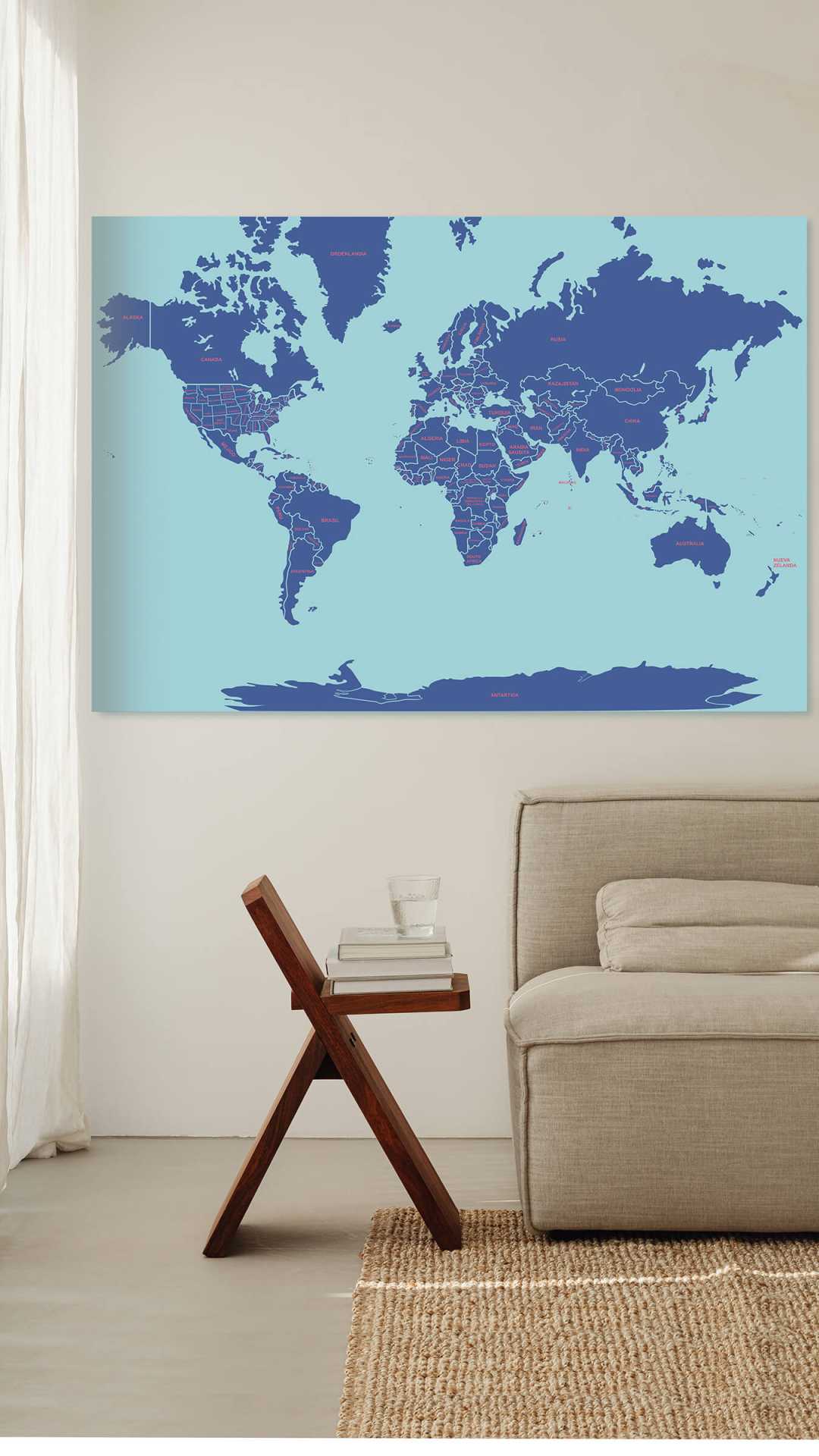 nice printed world map small customizable