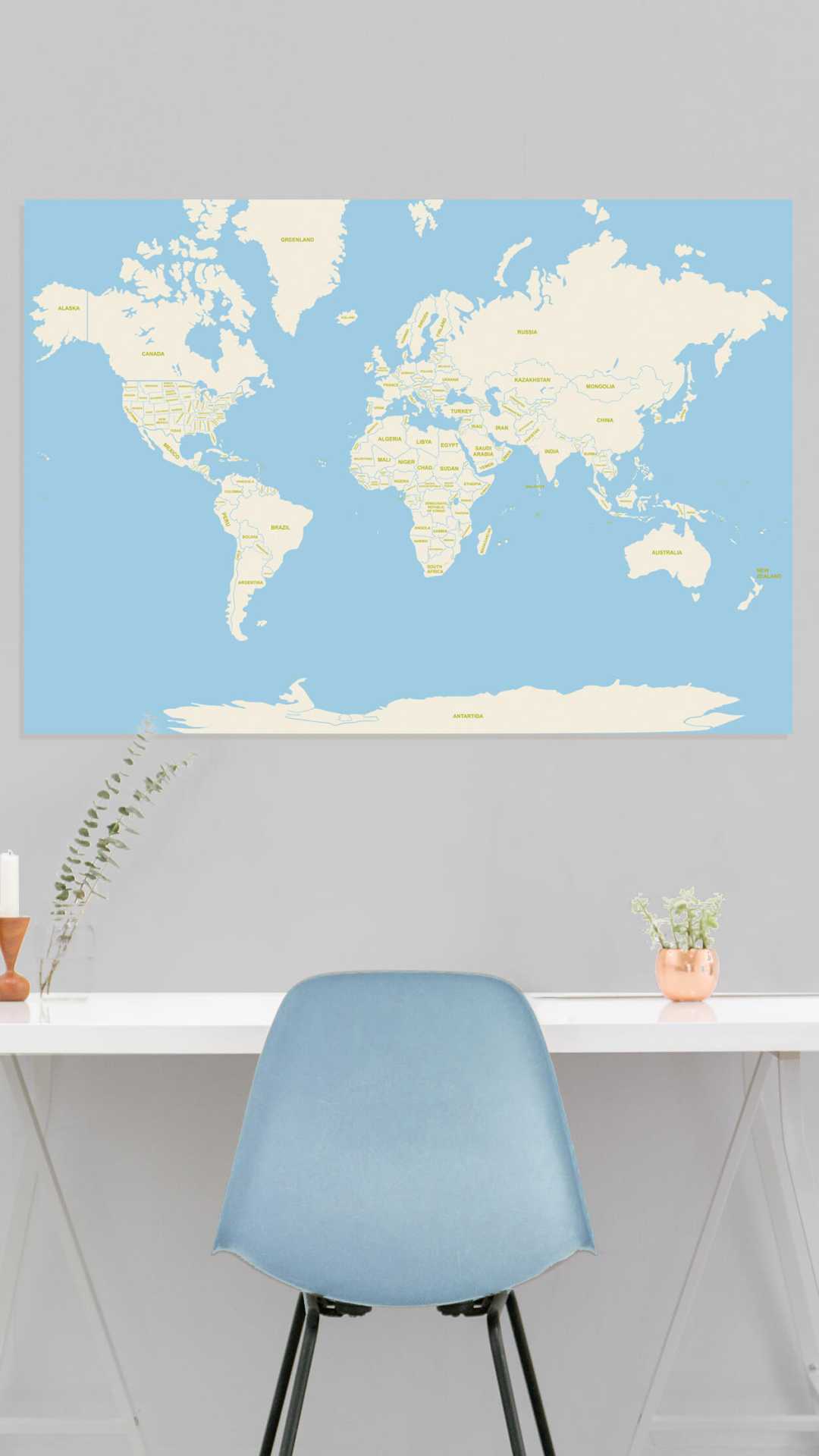 nice printed world map small customizable