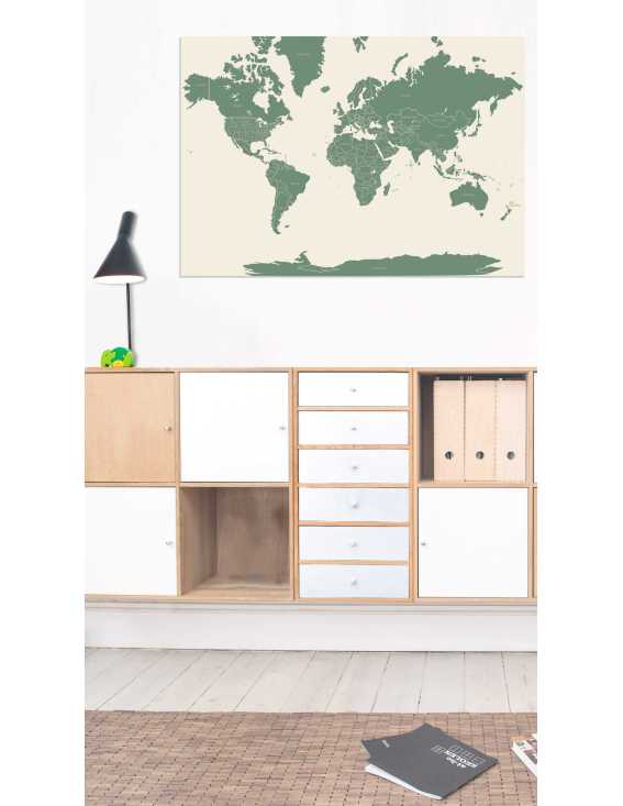 nice printed world map small customizable