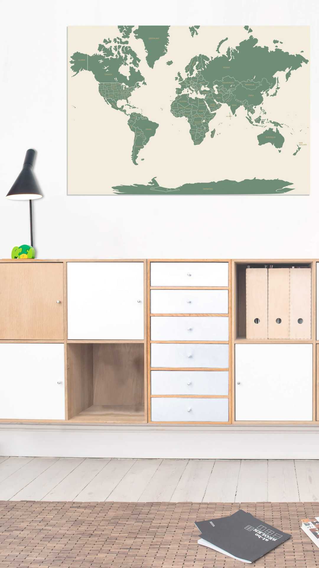 nice printed world map small customizable