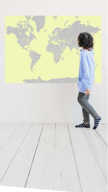 English Printed world map