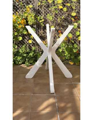 Handcrafted White Microcement Outdoor Legs 2
