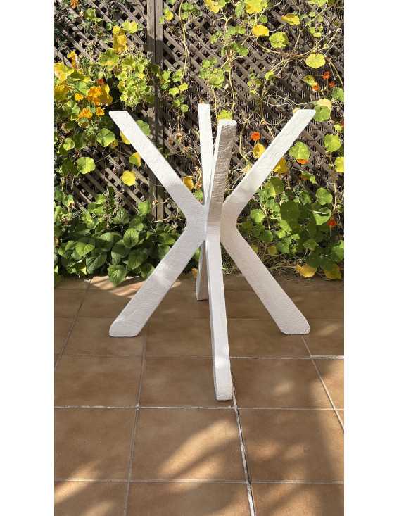 Handcrafted White Microcement Outdoor Legs