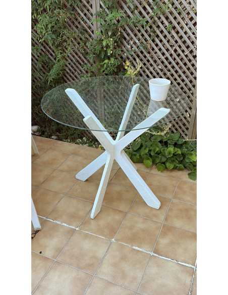 Handcrafted White Microcement Outdoor Legs