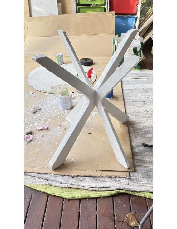 Handcrafted White Microcement Outdoor Legs