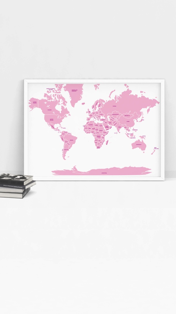 nice printed world map small customizable