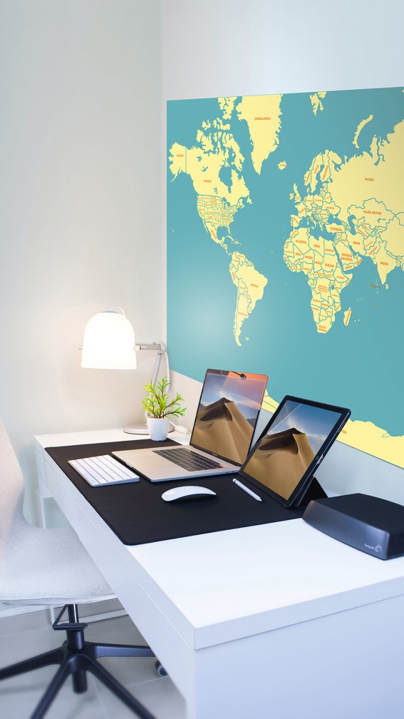 nice printed world map small customizable