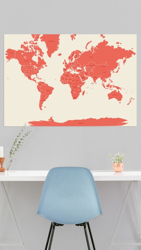 mapamundi poster decoracion regalo mapas mediano en inglés