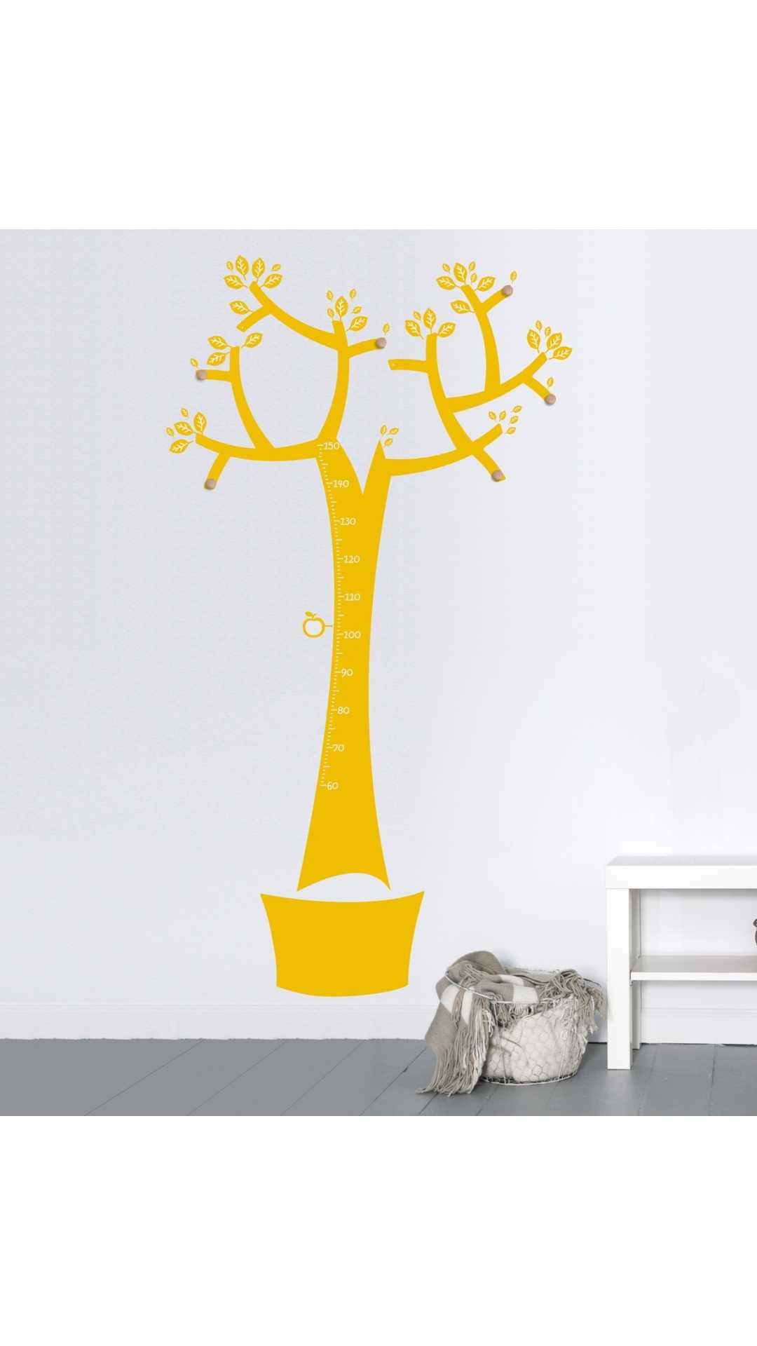 Arbol perchero medidor monocolor decoración singular