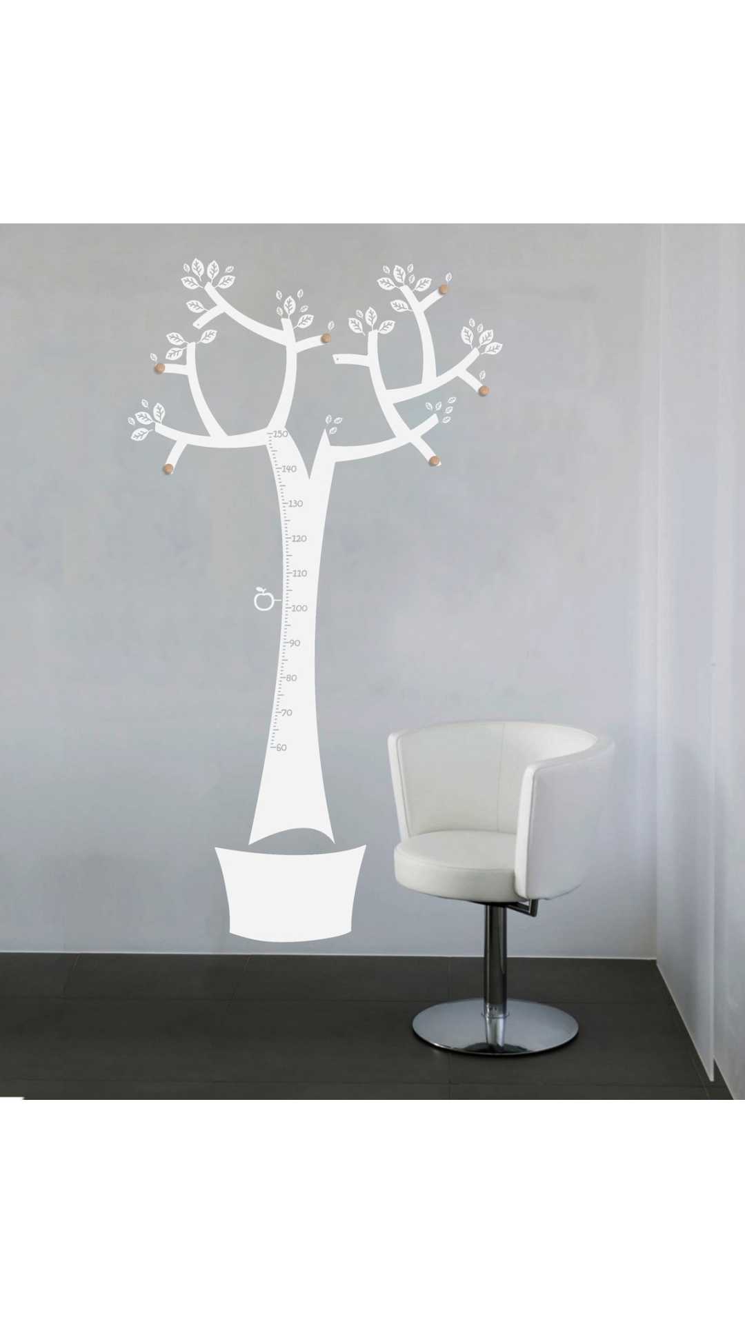 Arbol perchero medidor monocolor decoración singular