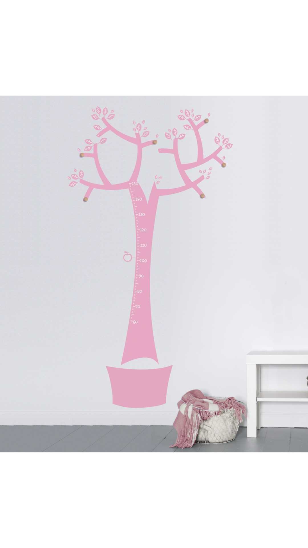 Arbol perchero medidor monocolor decoración singular