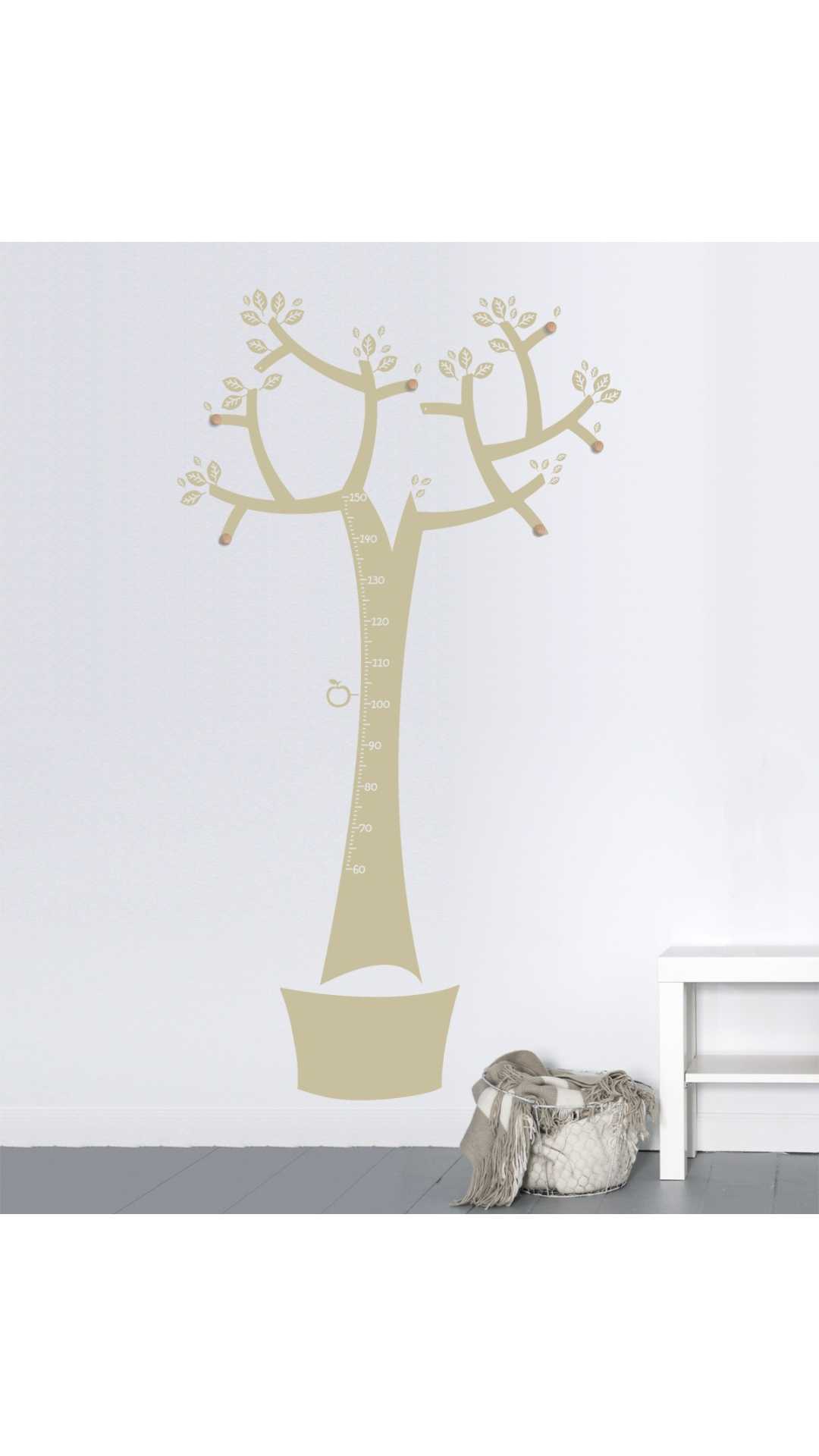 Arbol perchero medidor monocolor decoración singular