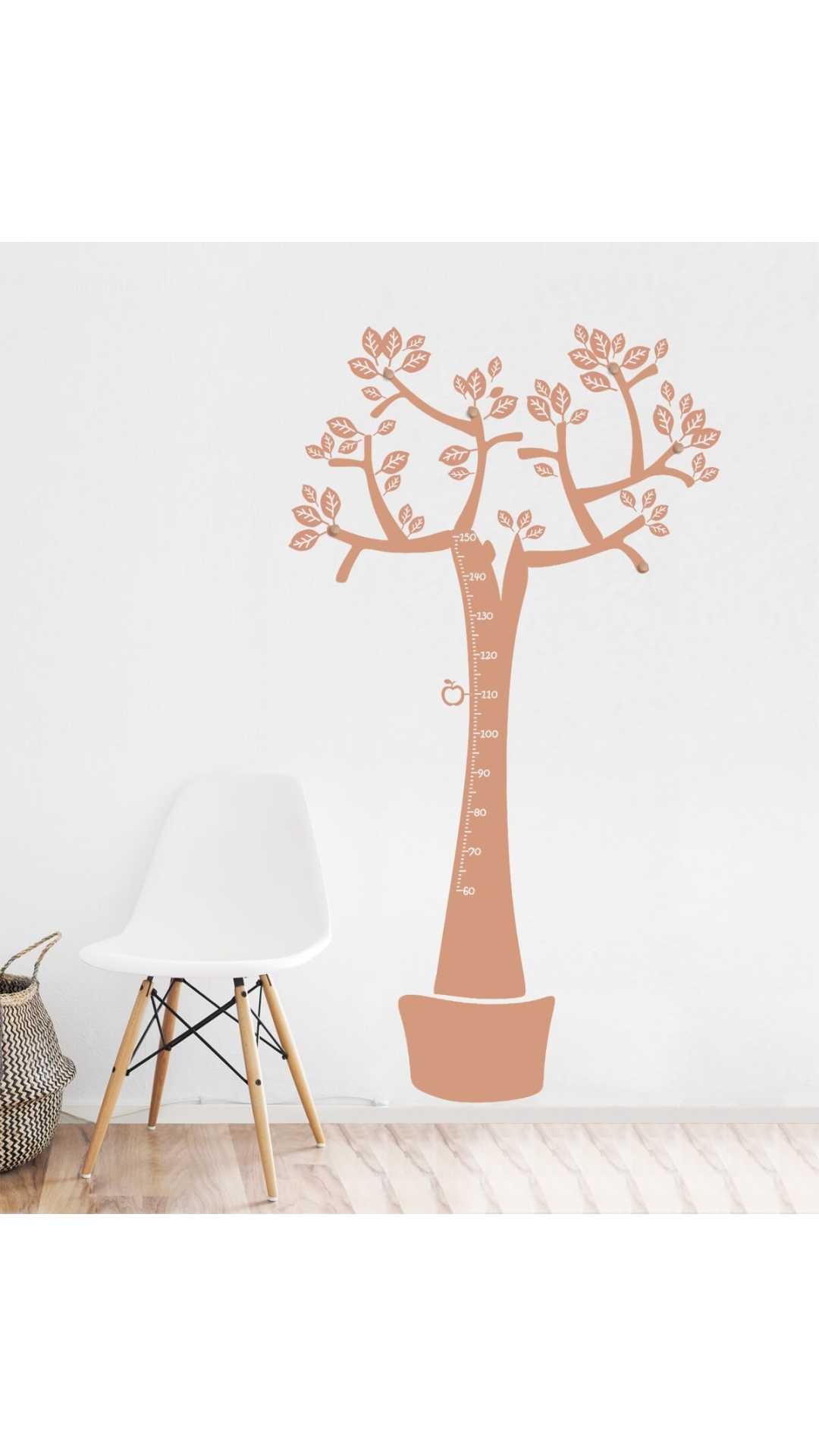 Arbol perchero medidor monocolor decoración singular