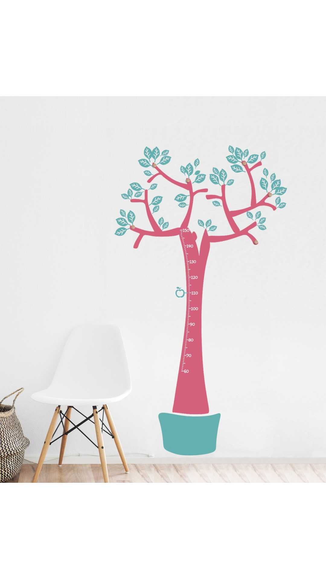 Wall hanger and meter tree colorful pink
