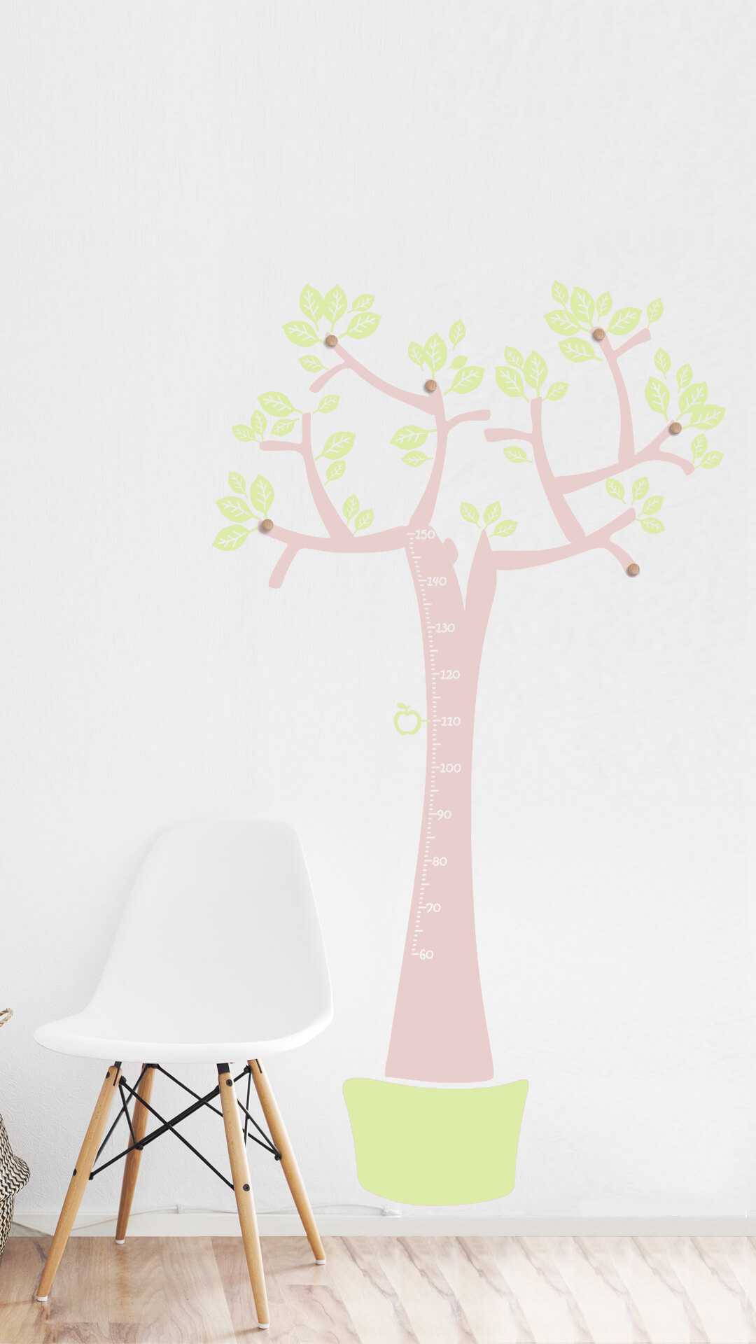 Wall hanger and meter tree colorful light pink