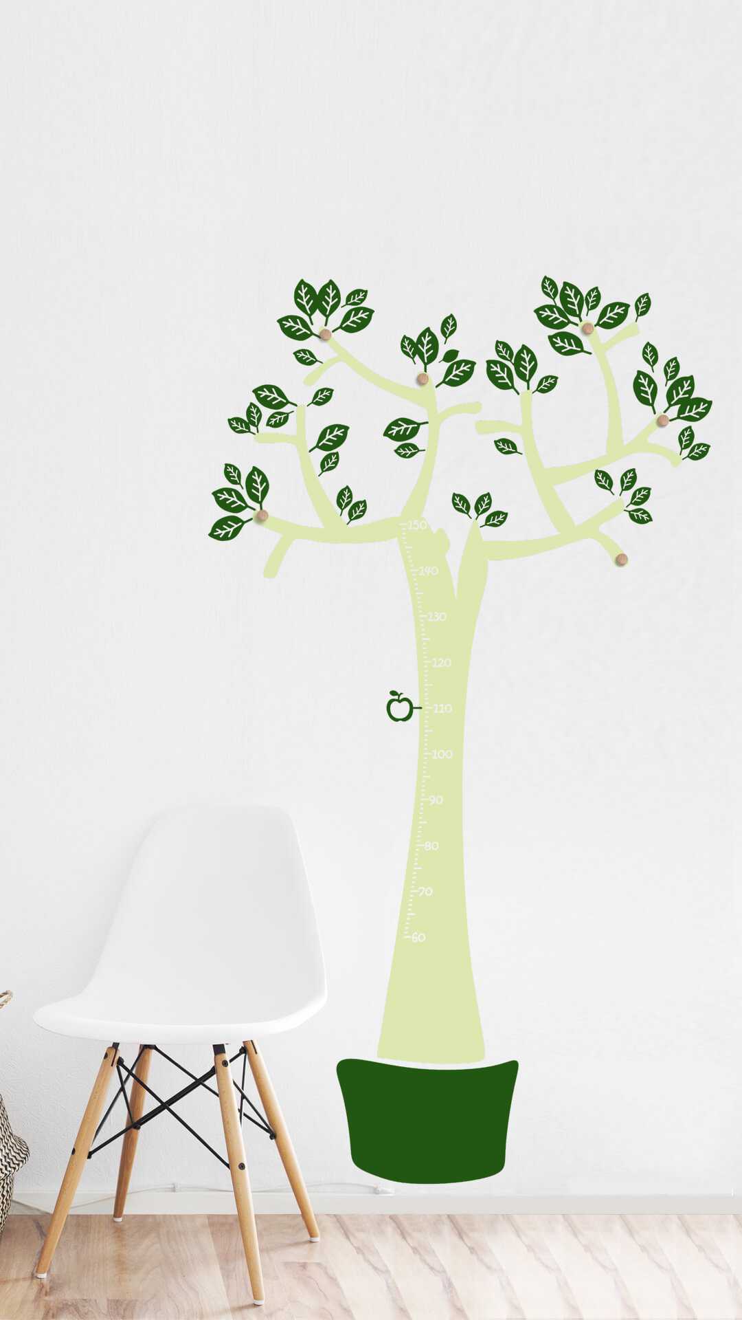 Wall hanger and meter tree colorful light green