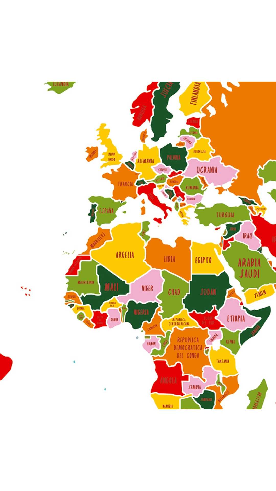 Mapamundi decoración juvenil