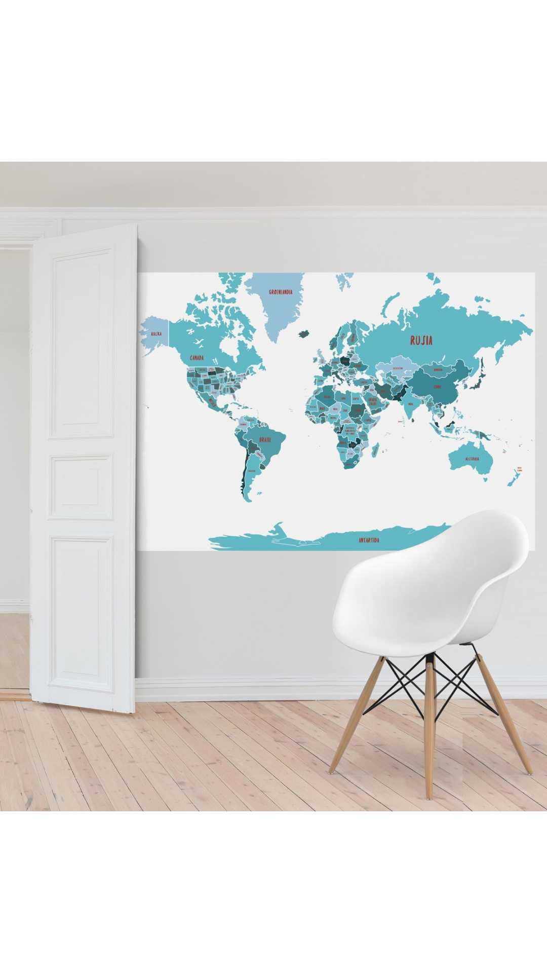 Mapamundi decoración juvenil