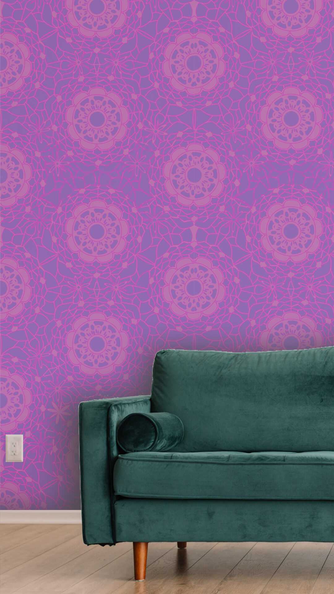 crochet printed wall paper