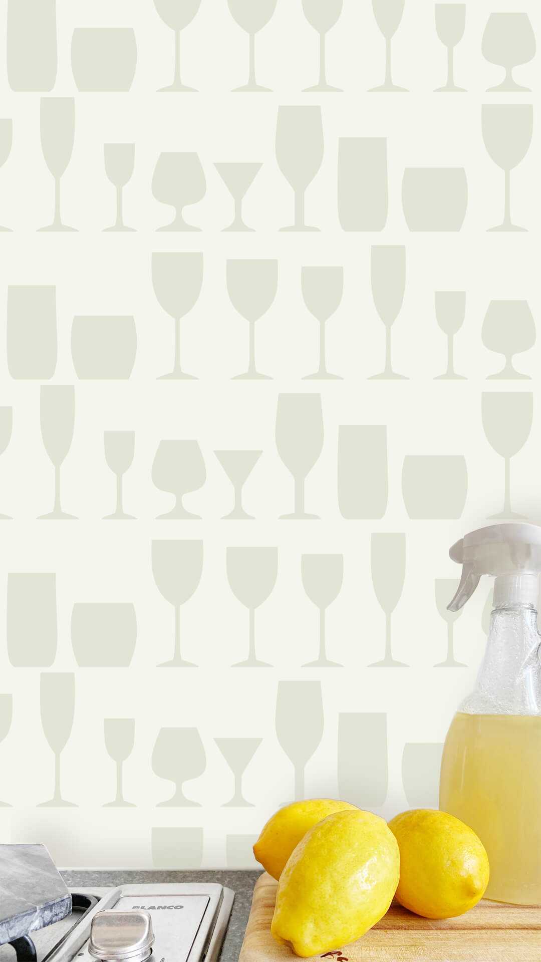 kitchen wallpaper drinking glasses
