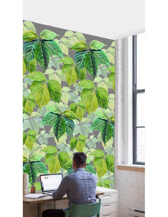 hojas verdes papel pintado