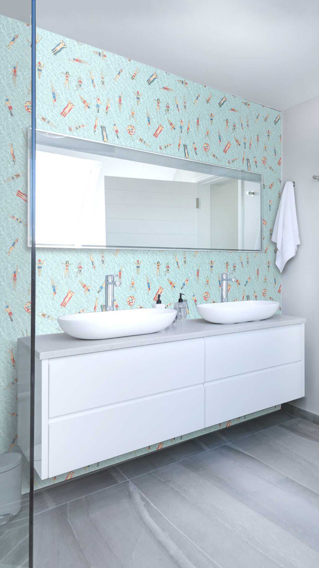 papel pintado piscina personalizable