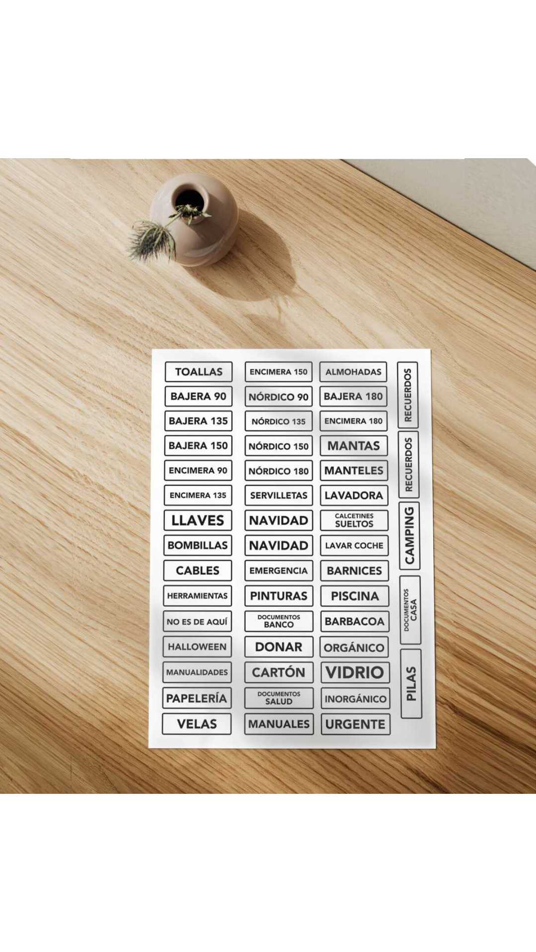 etiquetas TDAH adhesivas baja visión Orden en casa