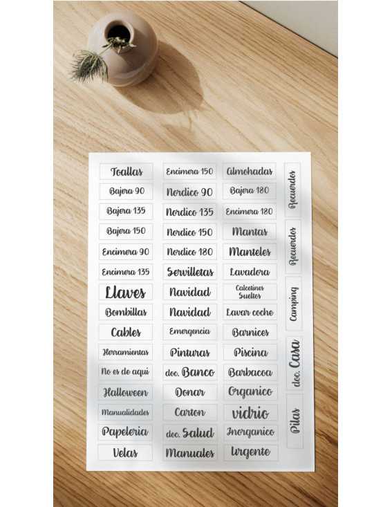 TDAH autoadhesive labels lettering order at home