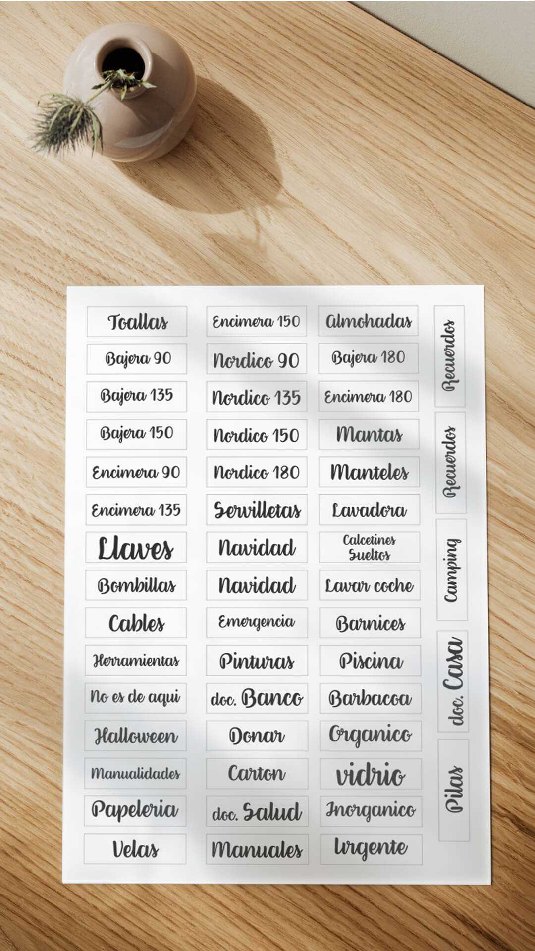 TDAH autoadhesive labels lettering order at home