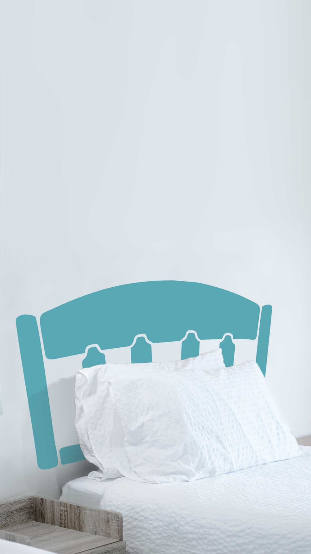 shaker style headboard sticker for small beds