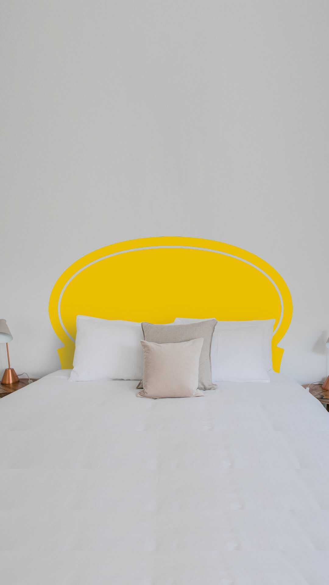 Rounded Sticker Headboard Queen size bed