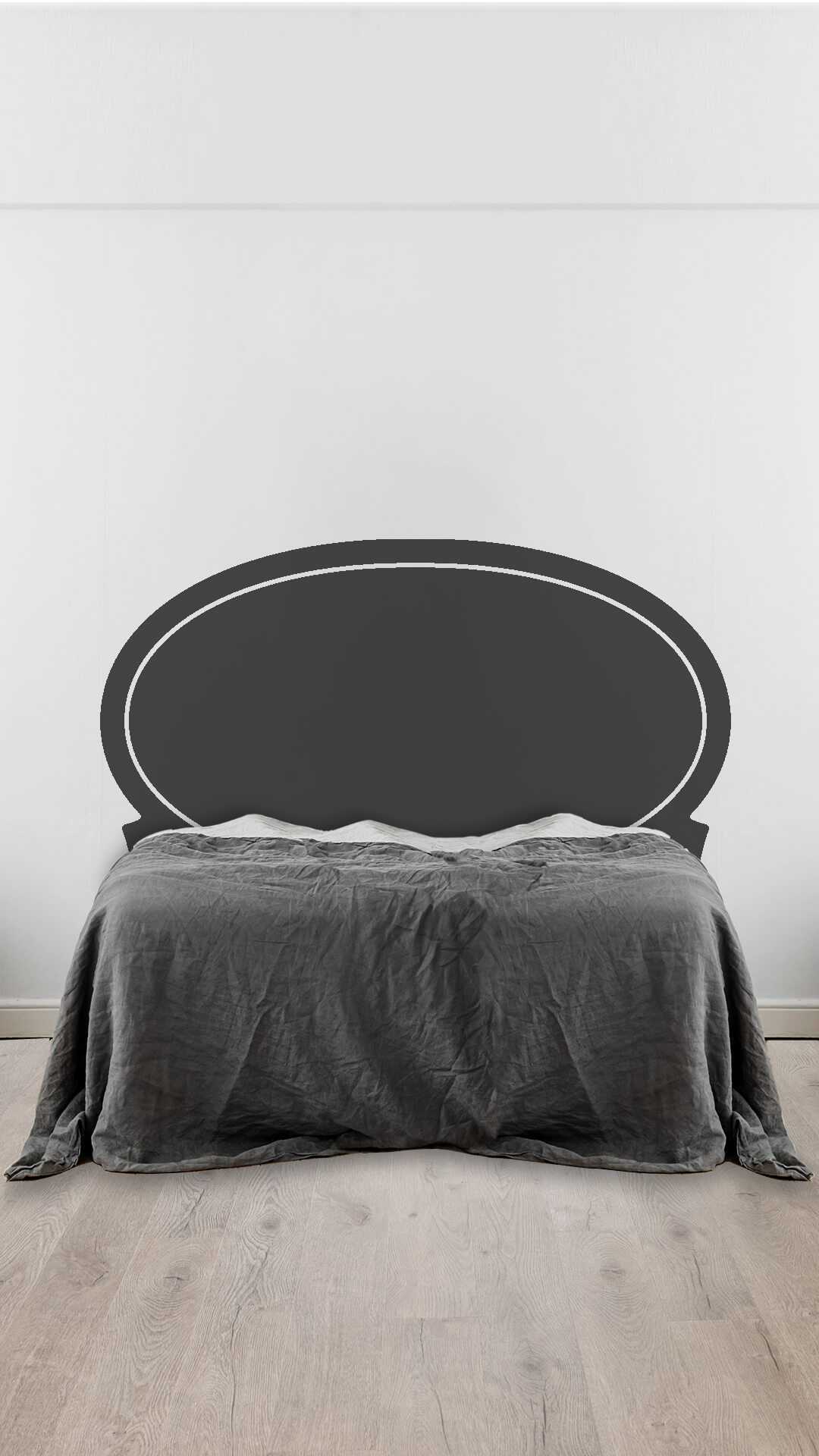 Rounded Sticker Headboard Queen size bed