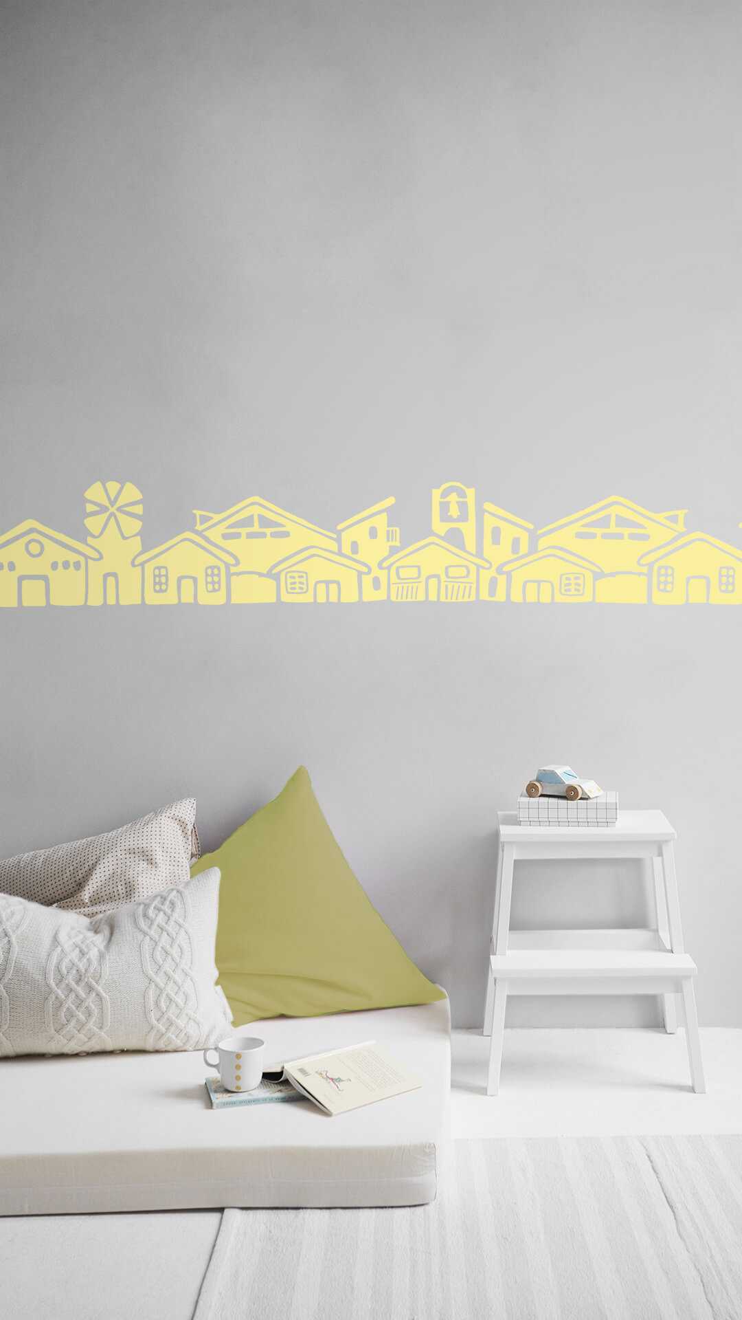 cenefa casitas sticker decoracion infantil