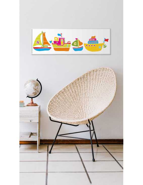 personalized wall art kids boats