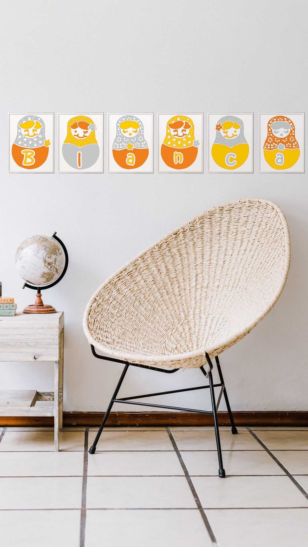 personalized wall art kids dolls