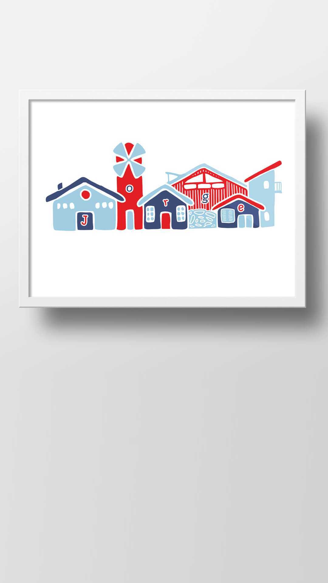 personalized wall art kids houses