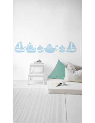 regalos decoracion sticker infantil barcos personalizado 2