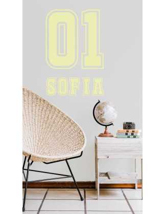 sport lovers gift,  sports number sticker with kid name 2