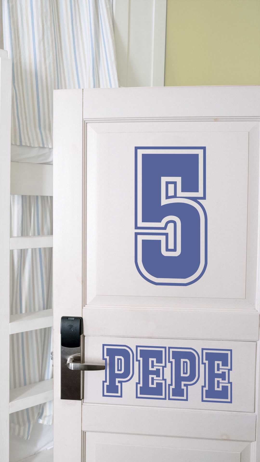 sport lovers gift,  sports number sticker with kid name