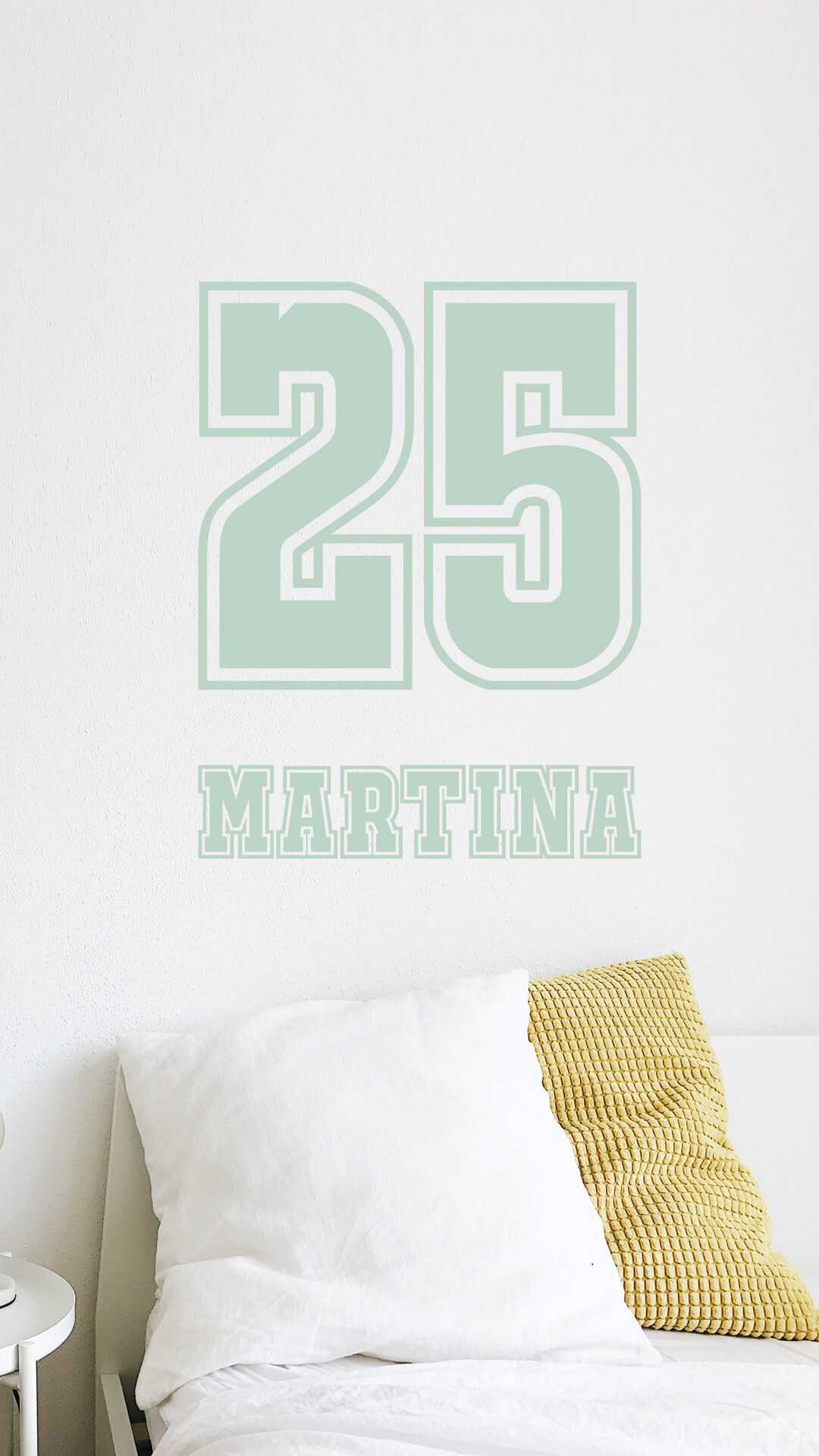 sport lovers gift,  sports number sticker with kid name