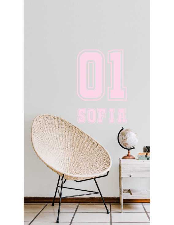 sport lovers gift,  sports number sticker with kid name