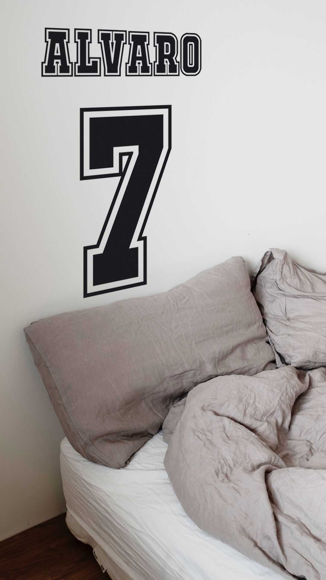 sport lovers gift,  sports number sticker with kid name